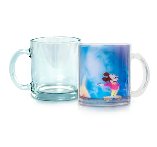 11OZ Transpanrant Sublimation Blank Glass Tea Coffee Cup With Handle