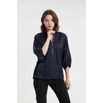 Lady Solid Blouse Shirt Drukowana koszula biurowa