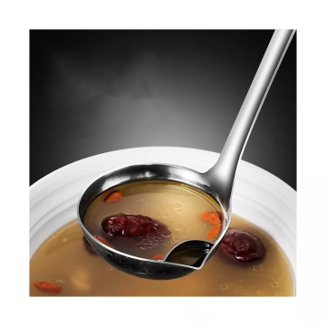 304 Stainless Steel Oil Soup Separation Ladle and Filter Spoon with Long Handle