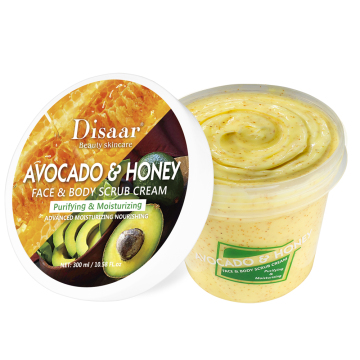 Disaar Organic Avocado Honey Body Scrub - Deep Cleansing Cream for Adults (Glycerin, Chemical-Free, OEM/ODM)
