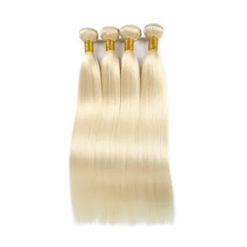 Top Grade Hair Extension Double Weft 613 Hair Bundles 100% Natural Cheap 613 Color Weave Human Hair Bundles With Frontal