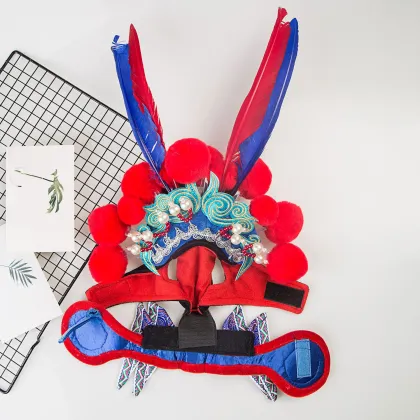 MOFESIPI Cosplay Pet Supplies: Funny Dog Costume - Peking Opera Pet Hat