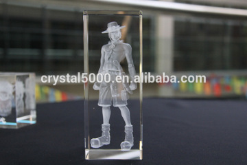 3D Laser engraving Cartoon character image logo Crystal Decoration
