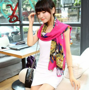 WJ11 2014 autumn and winter chiffon scarf female Korean version of the fall and winter sunflowers scarf shawl collar