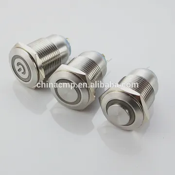 16mm short latching on off Waterproof electrical push button switch, Led buttons, Metal push button switch