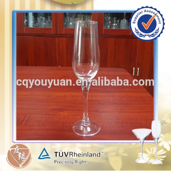 Mouth blown good quality lead free glass champagne flute 7.5oz