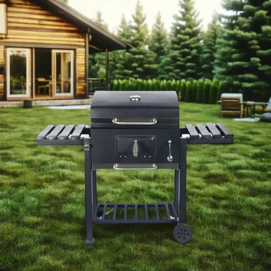 Lar Outdoor Square Thickened Charcoal Smoke Grill with Cover Courtyard BBQ Oven for Heating Square Heating Oven for Outdoor Use