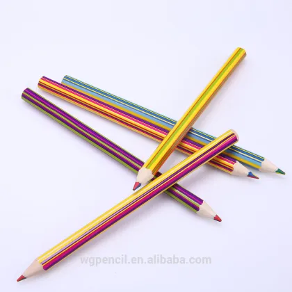 Wooden Jumbo Bright Multicolor Lead Colored Pencil For Student (one pencil with four colored pencil lead )