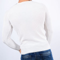 Round neck striped long sleeve jumper