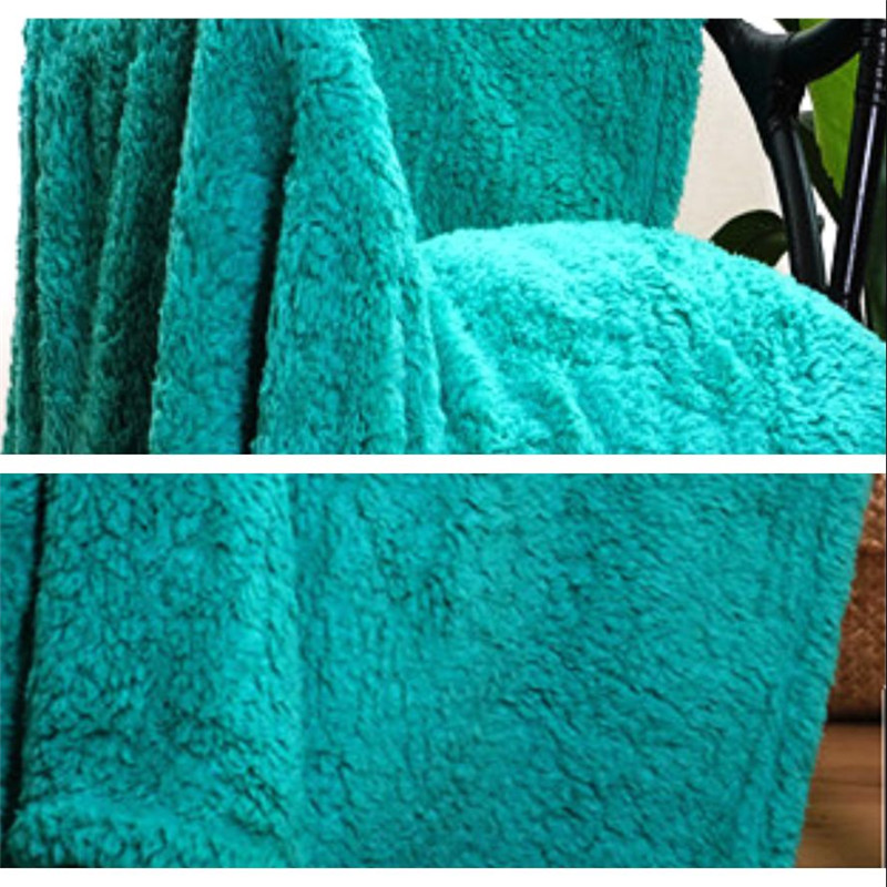 Pure Color Double Sided Fleece Skin-friendly Lamb Blanket