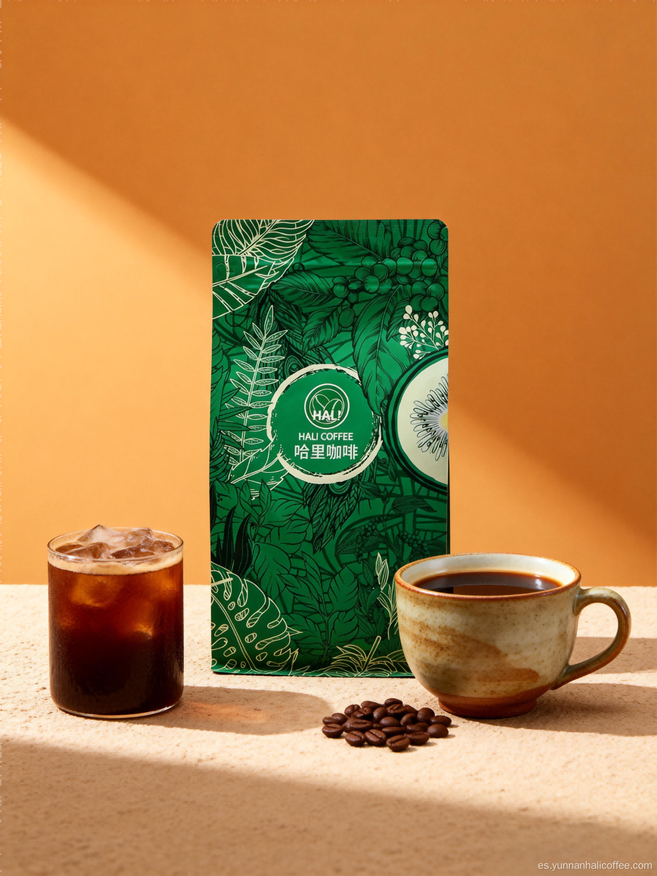 Café con caramelo y nueces a granel