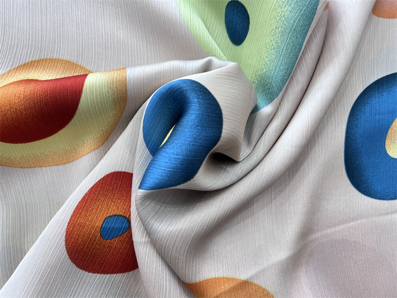 Woven Polyester Crinkle Chiffon Print Fabric