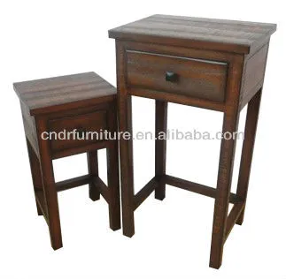 pine wood end table set