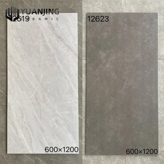 Living Room and Bathroom Floor Tiles: 600x1200mm Porcelain in Grey, Beige, White, and Brown