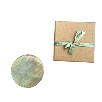 Green Ceramic Coaster Set of 4 Plain Kitchen Coasters