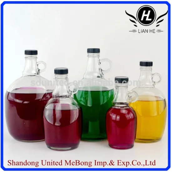 1-4L clear California red wine bottle with handle