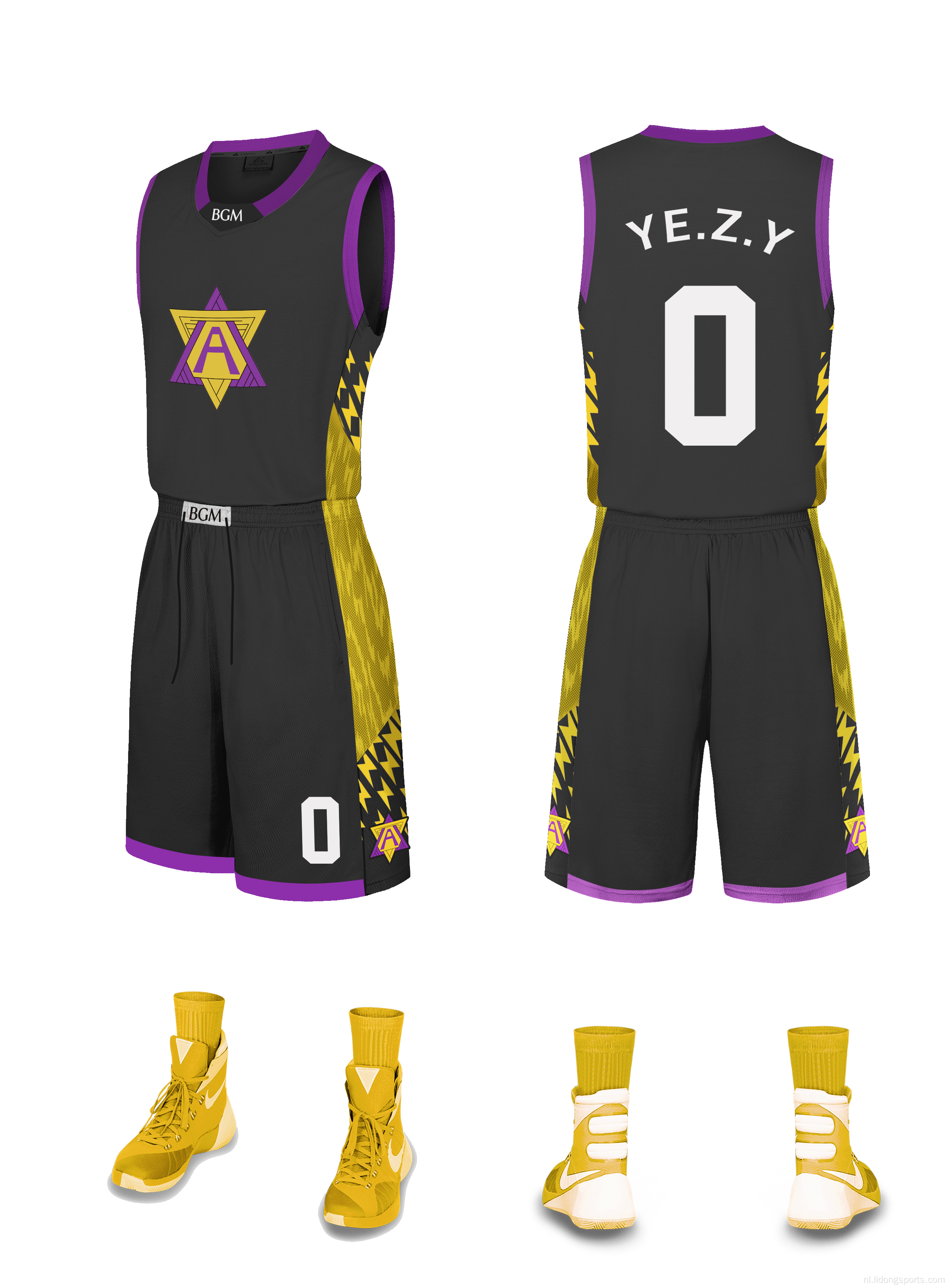 Custom team basketbal uniform logo ontwerp Sport groothandel