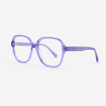 Bevelling Square Acetate Unisex Optical Frames