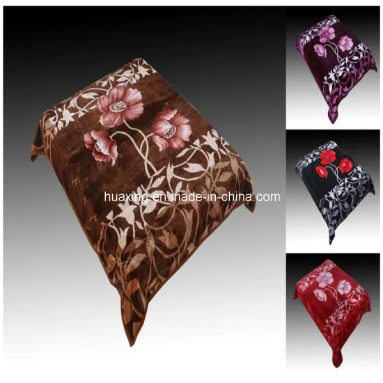 2014 Best Price Flower Printed Raschel Blanket/Fleece Blanket