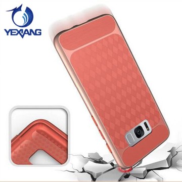 new arrival luxury metallic feel pc bumper case brush tpu case for samsung galaxy s8 ultra slim cover