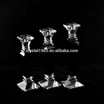 Wholesale Black Pillar K9 Crystal Candleholder For Dinner Table Decoration Candlestick