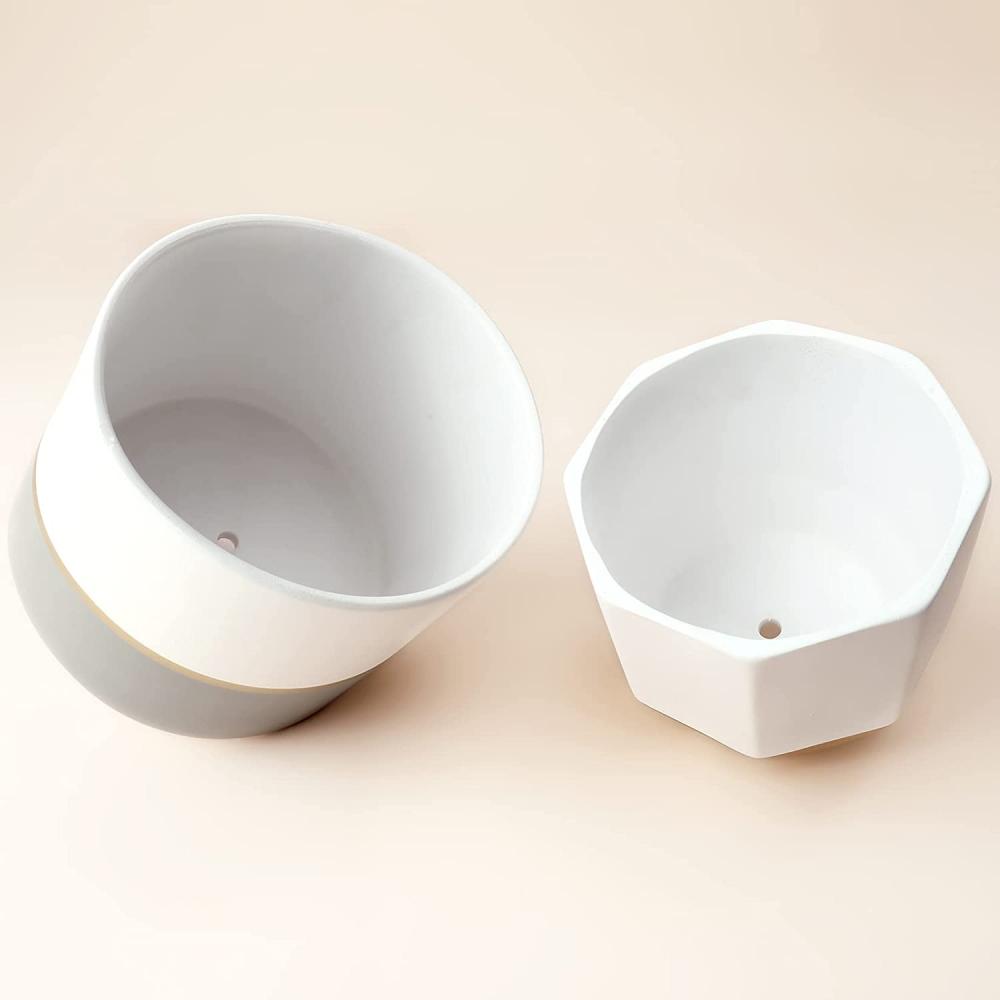 White Ceramic Flower Pot Garden Planters