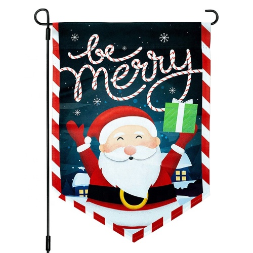 High quality double sided printing Christmas garden flag
