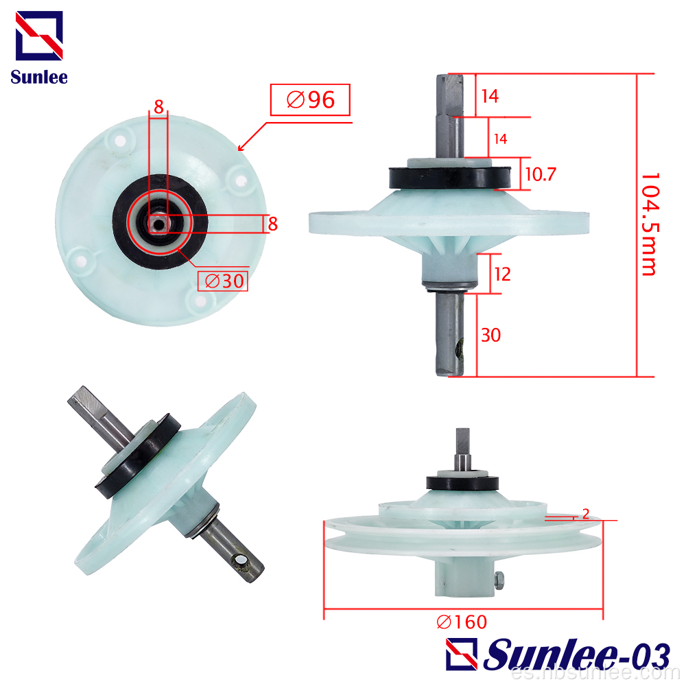 Reductor de lavadora de eje P de eje cuadrado de 8x8 mm