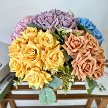 Crimped 7-Head Simulation Flower Wedding Hotel Arrangement Scene Layout Artificial Flower