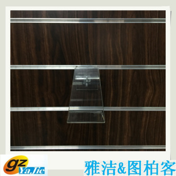 designer acrylic wall mounted shoe shelf with a toe stop