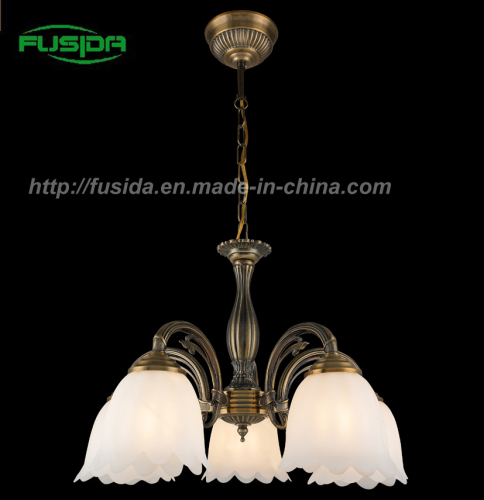 European Design Glass Pendant Light&Crystal Die-Casting Chandelier (D-8105/5)