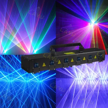 6-Head High-Power RGB Laser Lighting System with 6W, 12W, 18W ILDA/DMX Animation Effects