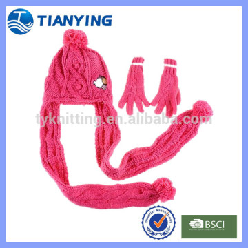Wholesale Kids cute hat scarf and gloves set