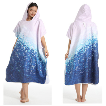 microfiber printing surf hooded poncho towel changing robe