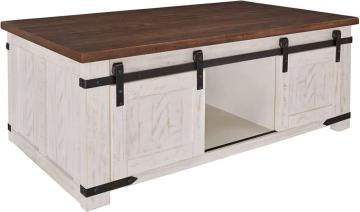 Furniture Wystfield Rectangular Cocktail Table, White/Brown