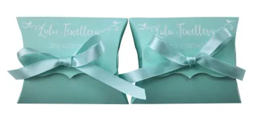 CMYK design coated pillow paper box with ribbon