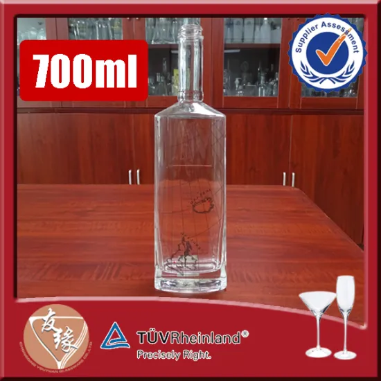 super flint glass custom decal screw top 700ml spirit bottle
