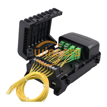 กล่องกระจายไฟเบอร์กลางแจ้งพร้อม 16 พอร์ตอะแดปเตอร์ LC DX