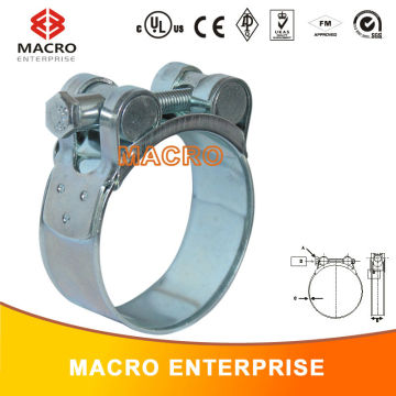 Heavy duty robust single bolt hose clamp