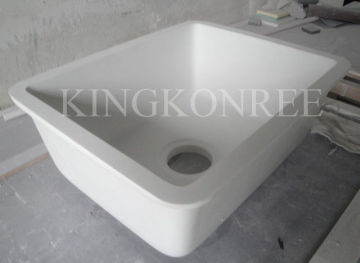 Acrylic Resin Cultured Stone One Hole Kitchen Solid Surface Sinks With Sgs Aapproval