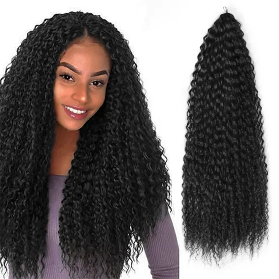 Afro Yaki Kinky Curly  Synthetic Crochet Hair for Black Women 30inch Long Braiding Hair Extensions Marley Hair