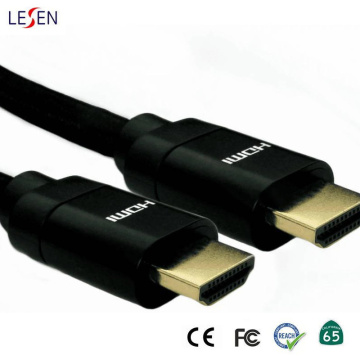 8K HDMI 2.1 Cable Black Braid Black Metal