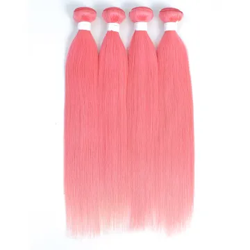 X-TRESS Direct Supplier 10"-26" 100% Brazilian Hair Bundles Pink Straight Human Hair Extensions For Black Women Hair Bundles