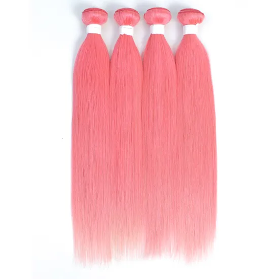 X-TRESS Direct Supplier 10"-26" 100% Brazilian Hair Bundles Pink Straight Human Hair Extensions For Black Women Hair Bundles