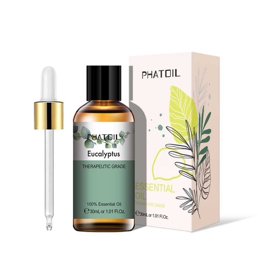 PHATOIL 30ML Eucalyptus Essential Oils for Humidifier Rose Lavender Jasmine Peppermint Sandalwood Bergamot Tea Tree Aroma Oil