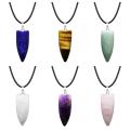 DIY Bullet Shape Healing Pointed Necklace Chakra Beads Crystals Bullet Stone Beads Pendant for Pendant Necklace Jewelry