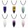 Diy Bullet Shape Healing Collar Collar Chakra Beads Crystals Peeds de piedra de bala Costilla para joyería de collar colgante