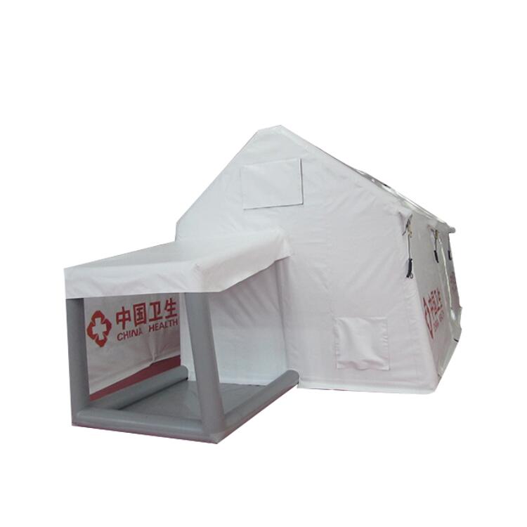 Carpa médica blanca con puerta lateral