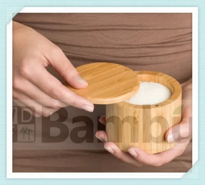 2014 -100% Pure Bamboo Round Salt Box---HOT!!!!