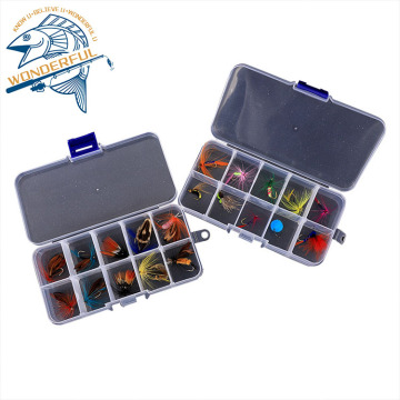 Multicolor 10pcs Artificial Flying Insect Simulation Fishing Lure Set with Box